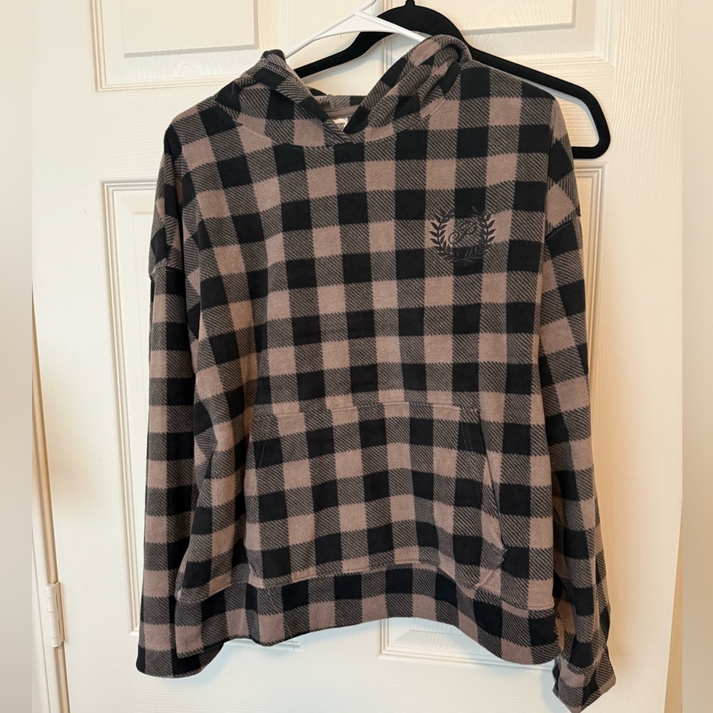 PINK Black & Coffee Checkered Pajama Set